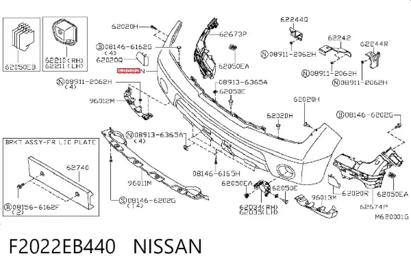 Paragolpes F2022EB440 Nissan/Infiniti