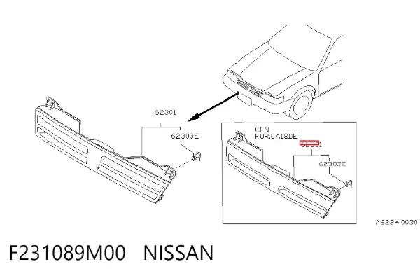 Parrilla Nissan Sunny II