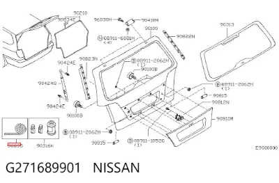 Junta de la luneta trasera NISSAN G271689901