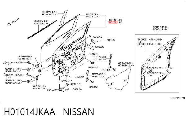 Puerta delantera izquierda Nissan Navara NP300 IV