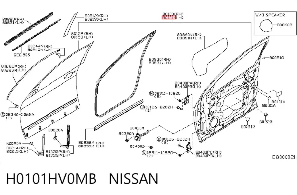 Puerta delantera izquierda H0101HV0MB Nissan/Infiniti