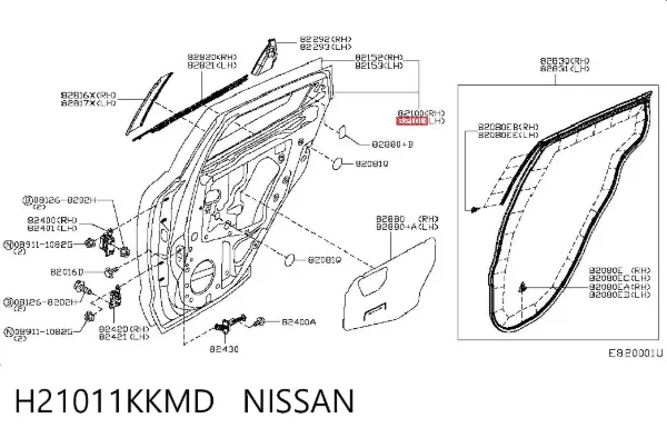 Puerta trasera izquierda H21011KKMD Nissan/Infiniti