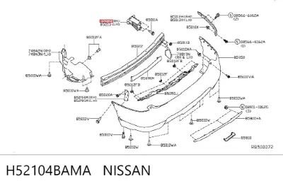 Soporte del refuerzo del parachoques trasero NISSAN H52104BAMA