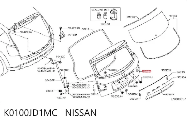 Puerta trasera K0100JD1MC Nissan/Infiniti