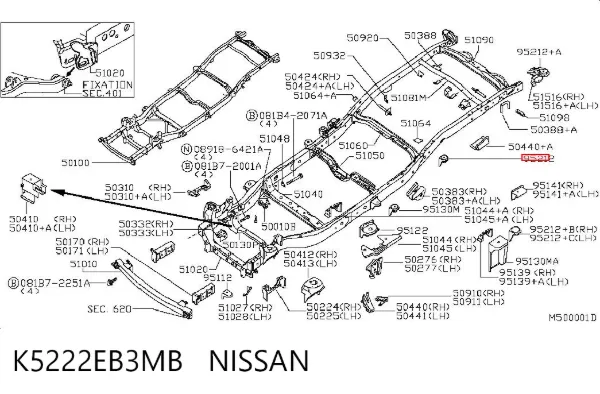 Cojín de bastidor K5222EB3MB Nissan/Infiniti