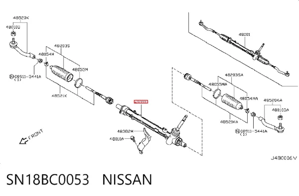 Cremallera de dirección SN18BC0053 Nissan/Infiniti