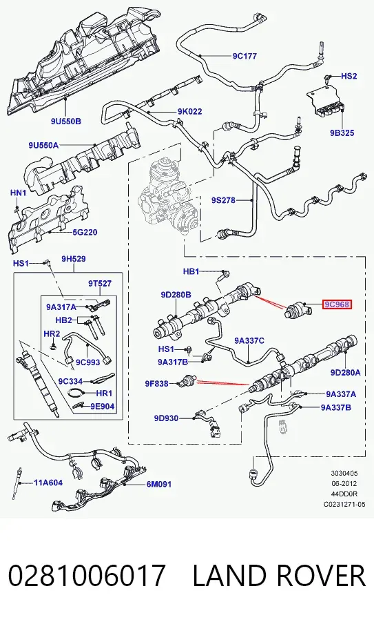 Regulador de presión de combustible Land Rover Range Rover SPORT I