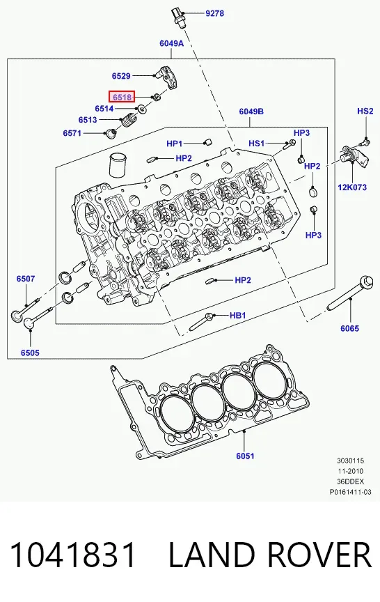 Chaveta De Sujecion De Valvula 1041831 Land Rover