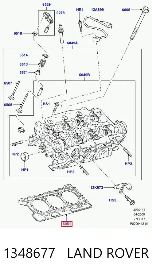 Junta de culata 1348677 Land Rover