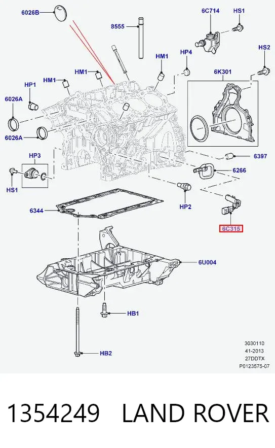 Sensor de cigüeñal 1354249 Land Rover