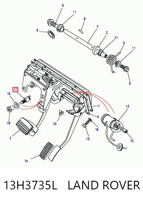 Interruptor de luz de freno 13H3735L Land Rover