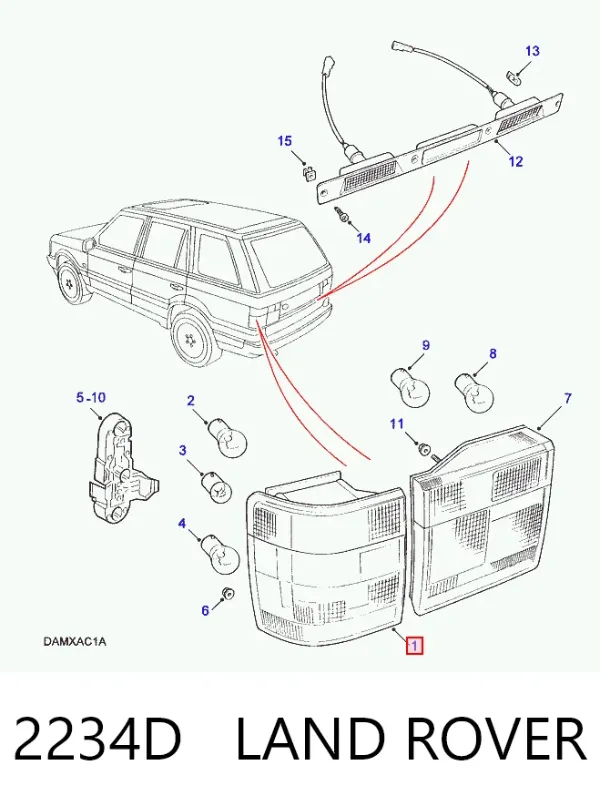 Piloto trasero exterior derecho 2234D Land Rover