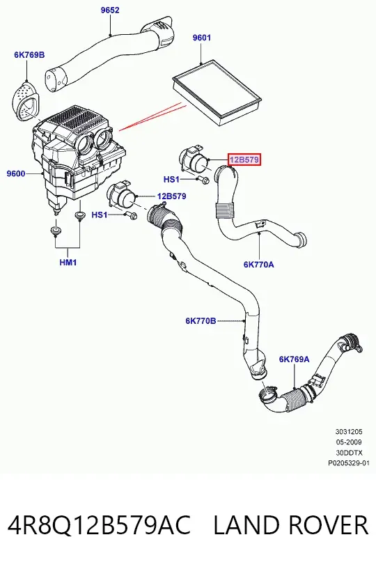 Caudalímetro 4R8Q12B579AC Land Rover