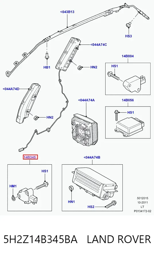 Sensor de airbag delantero 5H2Z14B345BA Land Rover