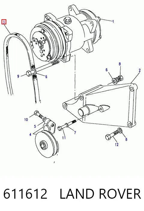 Correa de alternador 611612 Land Rover