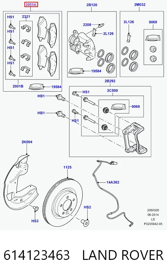 Pastillas de freno 614123463 Land Rover