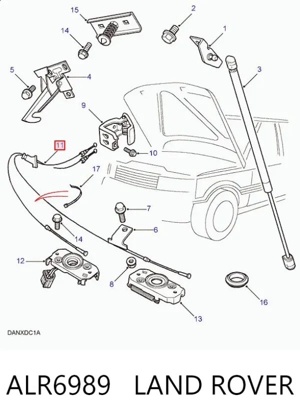 Cable de capó del motor Land Rover Range Rover II