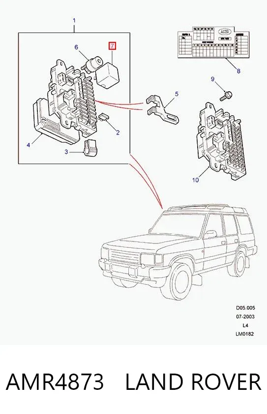 Relé eléctrico multifuncional AMR4873 Land Rover