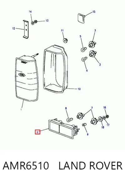 Luz trasera de parachoques derecha LAND ROVER AMR6510