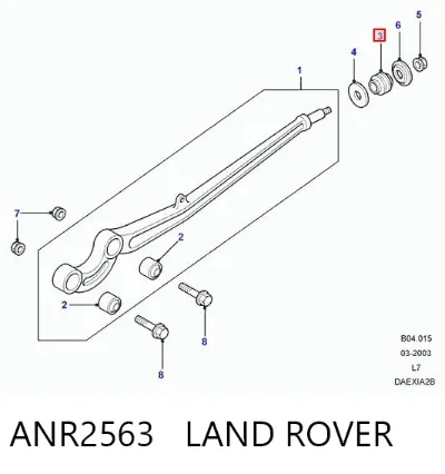 Silentblock del brazo radial de la suspensión delantera LAND ROVER ANR2563