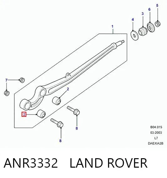 Silentblock del brazo radial de la suspensión delantera ANR3332 Land Rover