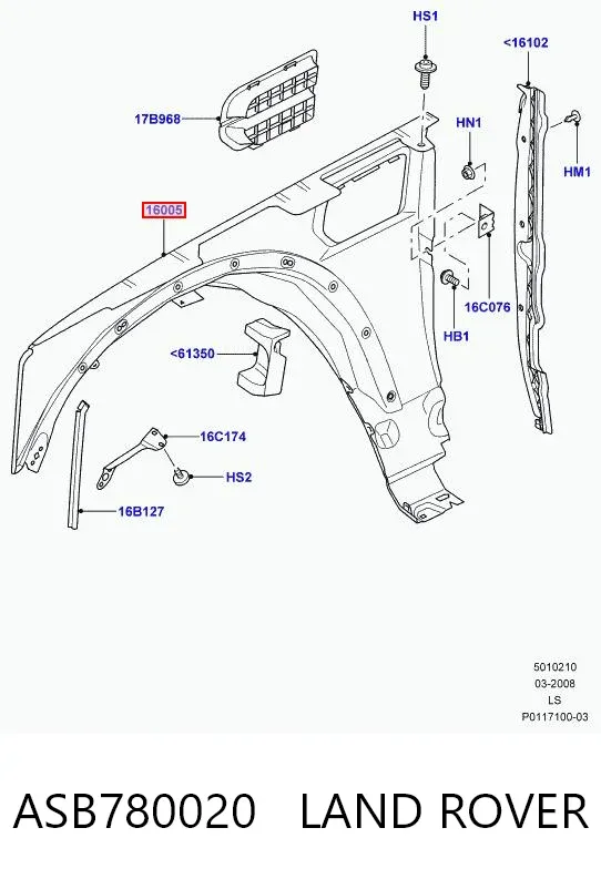 Aleta ASB780020 Land Rover