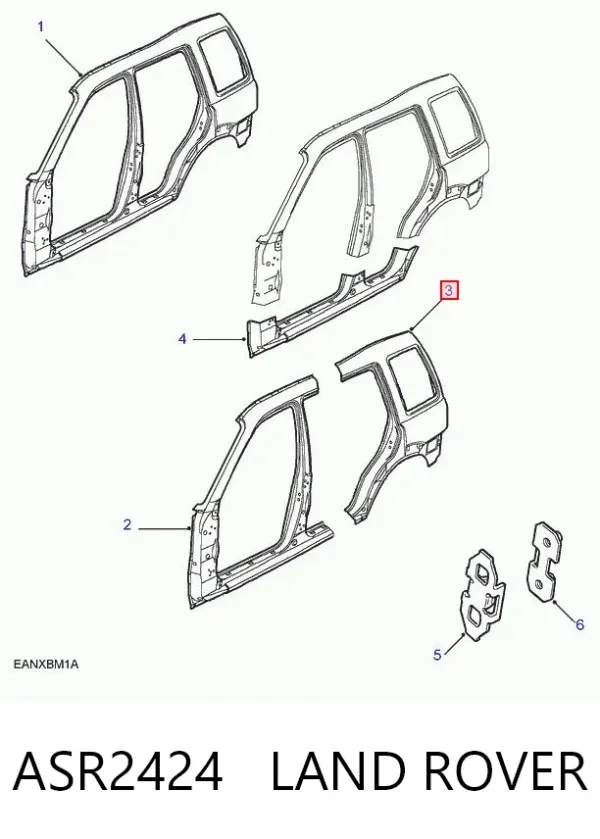 Aleta trasera derecha ASR2424 Land Rover
