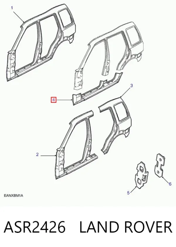 Umbral de puerta, derecha Land Rover Freelander I
