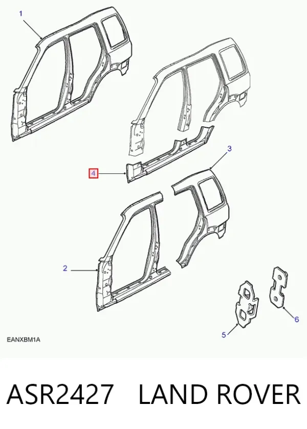 Umbral exterior izquierdo ASR2427 Land Rover