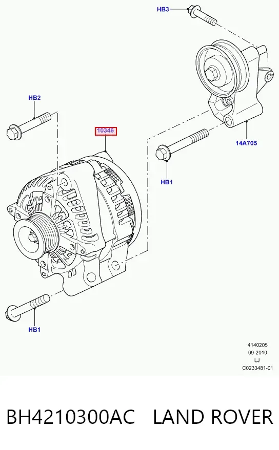 Alternador BH4210300AC Land Rover