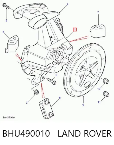 Soporte de rueda de repuesto LAND ROVER BHU490010