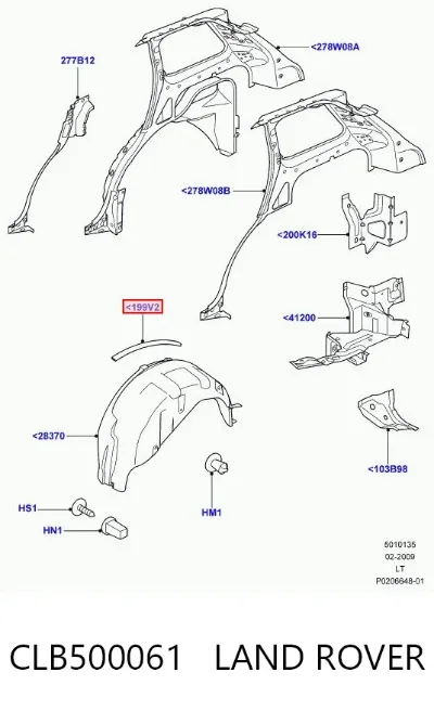 Sellado de guardabarros LAND ROVER CLB500061