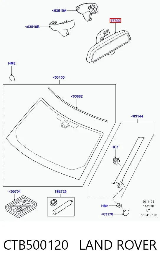 Espejo interior CTB500120 Land Rover