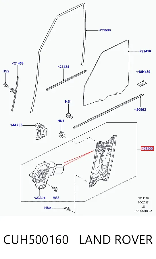 Mecanismo de elevalunas delantero derecha Land Rover Range Rover SPORT I