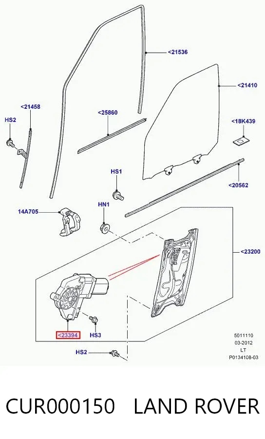 Motor del elevalunas eléctrico CUR000150 Land Rover