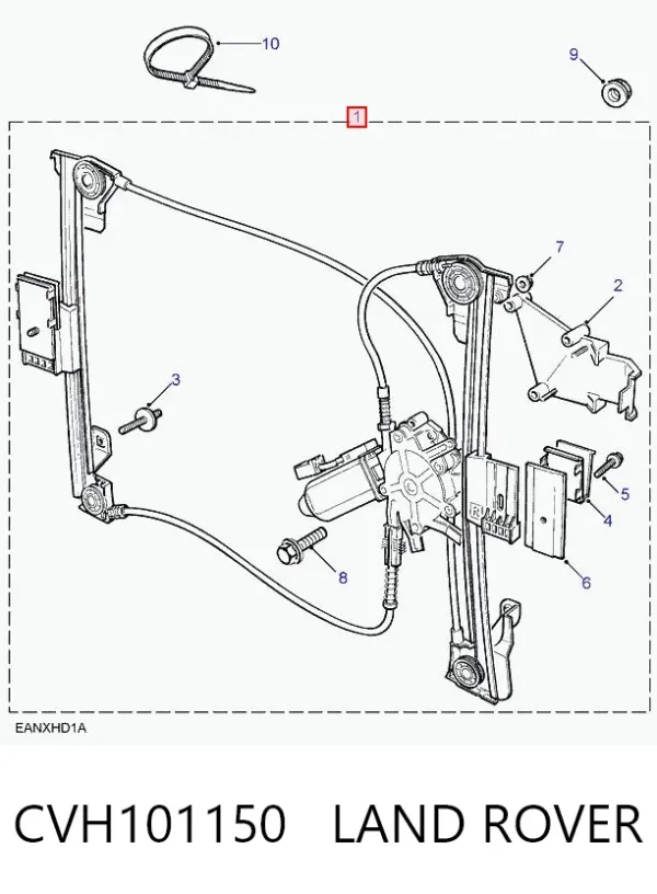Mecanismo del elevalunas de la puerta trasera del maletero CVH101150 Land Rover