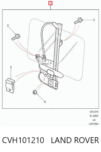 Mecanismo de elevalunas de la puerta trasera izquierda LAND ROVER CVH101210