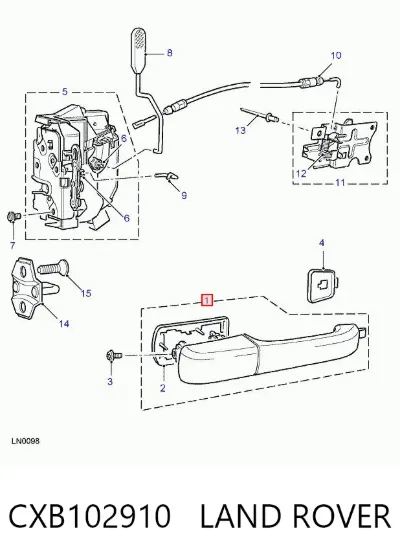 Manija exterior de puerta trasera LAND ROVER CXB102910