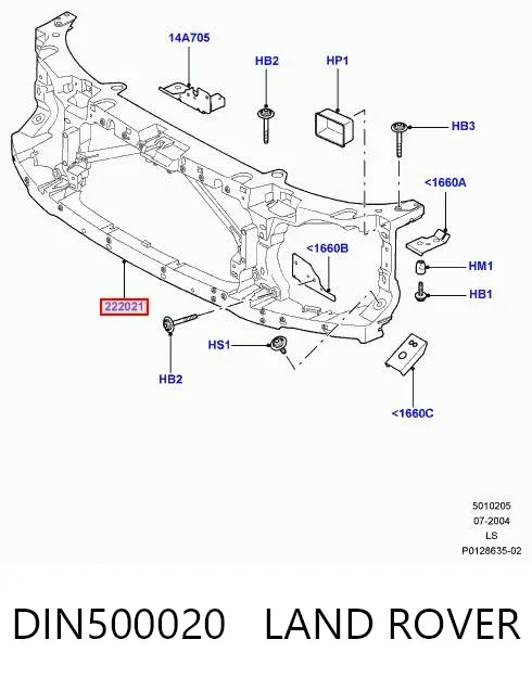 Soporte de radiador DIN500020 Land Rover