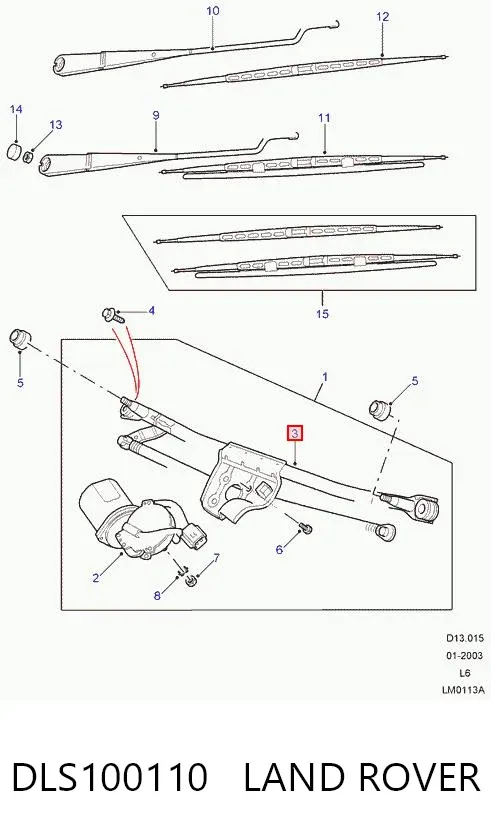 Varilla de limpiaparabrisas Land Rover Freelander I
