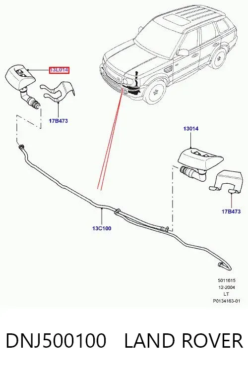 Tobera del lavador de faro delantero derecho DNJ500100 Land Rover