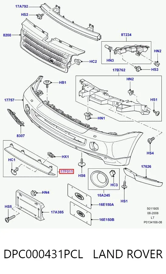 Tapa del enganche de remolcado delantera Land Rover Range Rover SPORT I