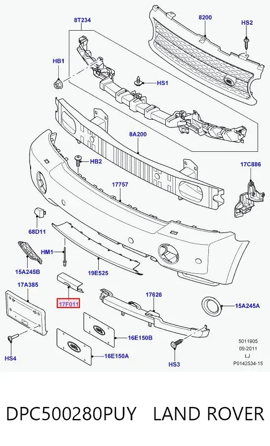 Tapa del enganche de remolcado delantera Land Rover Range Rover III