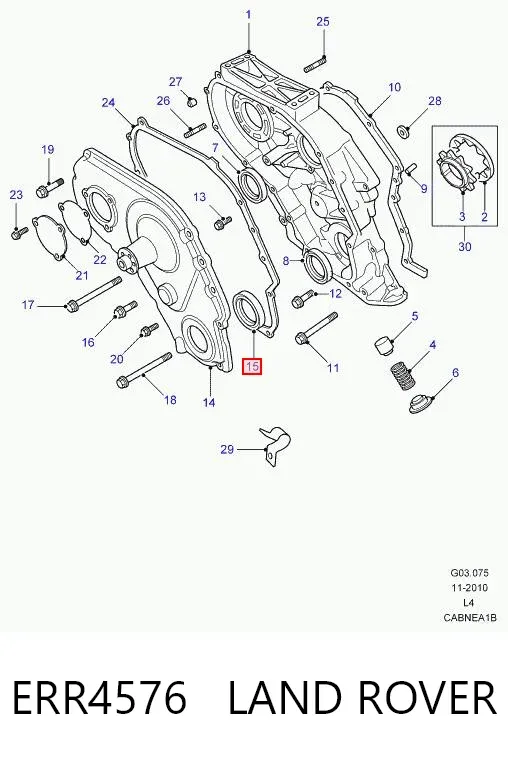 Retén de cigüeñal frontal ERR4576 Land Rover