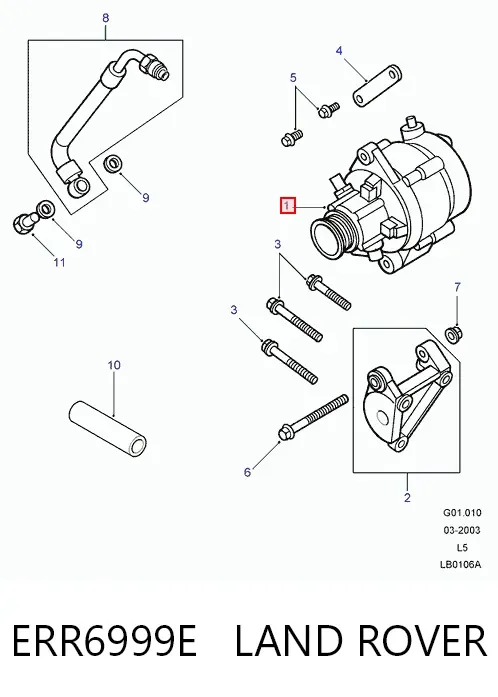 Alternador ERR6999E Land Rover