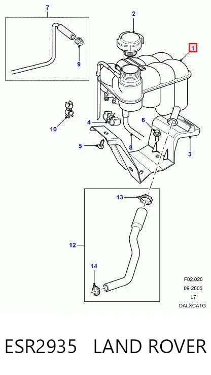 Vaso de expansión ESR2935 Land Rover