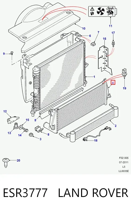 Intercooler ESR3777 Land Rover