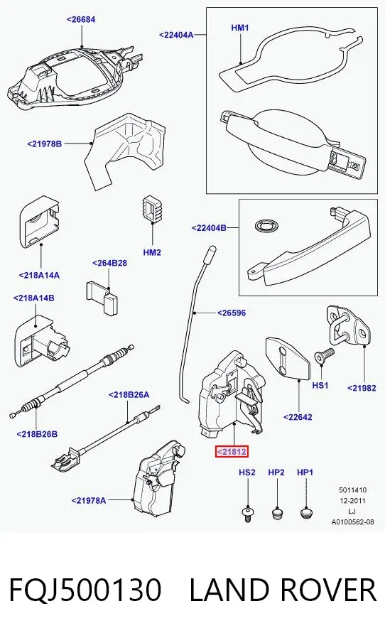 Cerradura FQJ500130 Land Rover