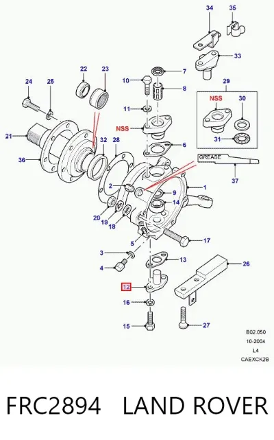 Pivote del muñón de dirección LAND ROVER FRC2894