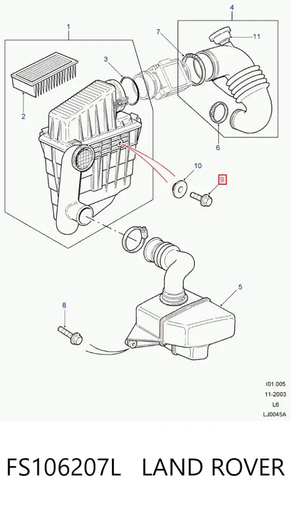 Condensador aire acondicionado FS106207L Land Rover